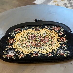 Vintage Floral Tapestry Clutch